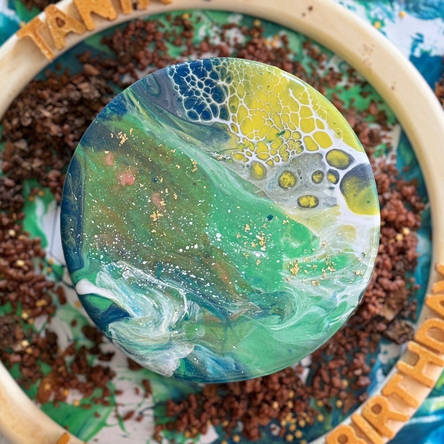 Starry Mirror Cake with customised flavour and colour.