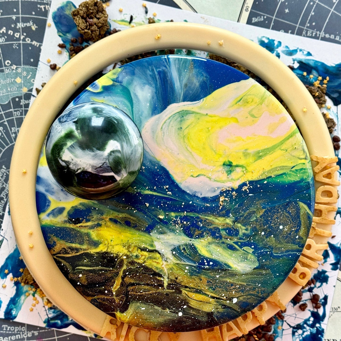 Starry Mirror Cake with customised flavour and colour.