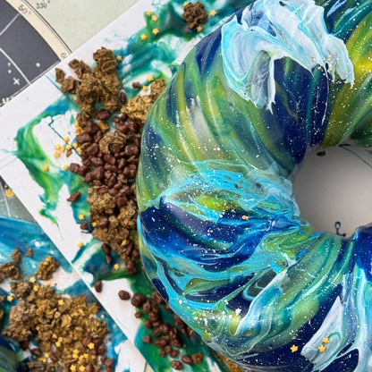 A custom-designed mirror mousse cake. (size: 7” serving 6-10 people)