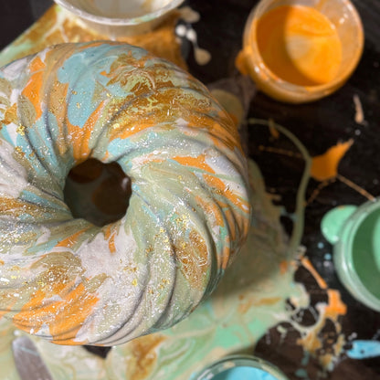 A custom-designed mirror mousse cake. (size: 7” serving 6-10 people)