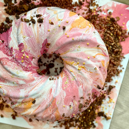 A custom-designed mirror mousse cake. (size: 7” serving 6-10 people)